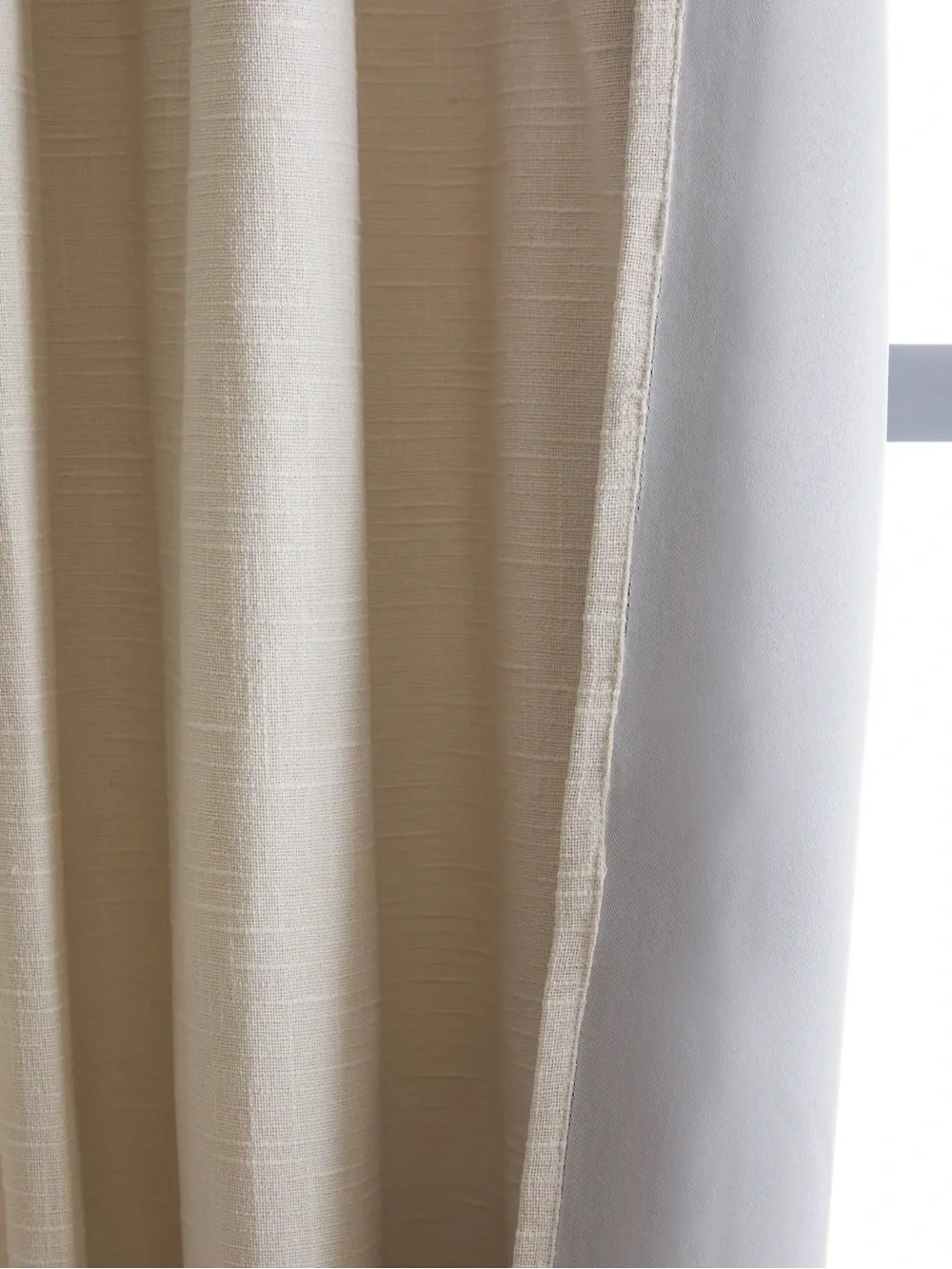 NWT QUINCE Set Of 2 48x108 Cotton Slub Blackout Curtains Natural 0811